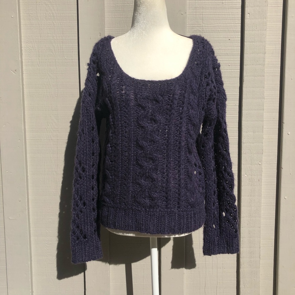 Free People Chunky Knit Purple Sweater